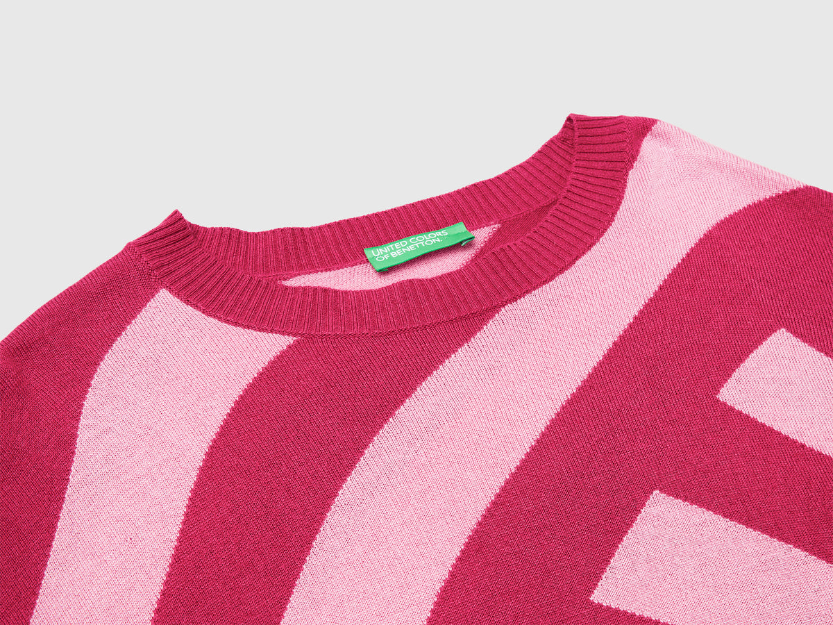Maglia cropped a righe regimental