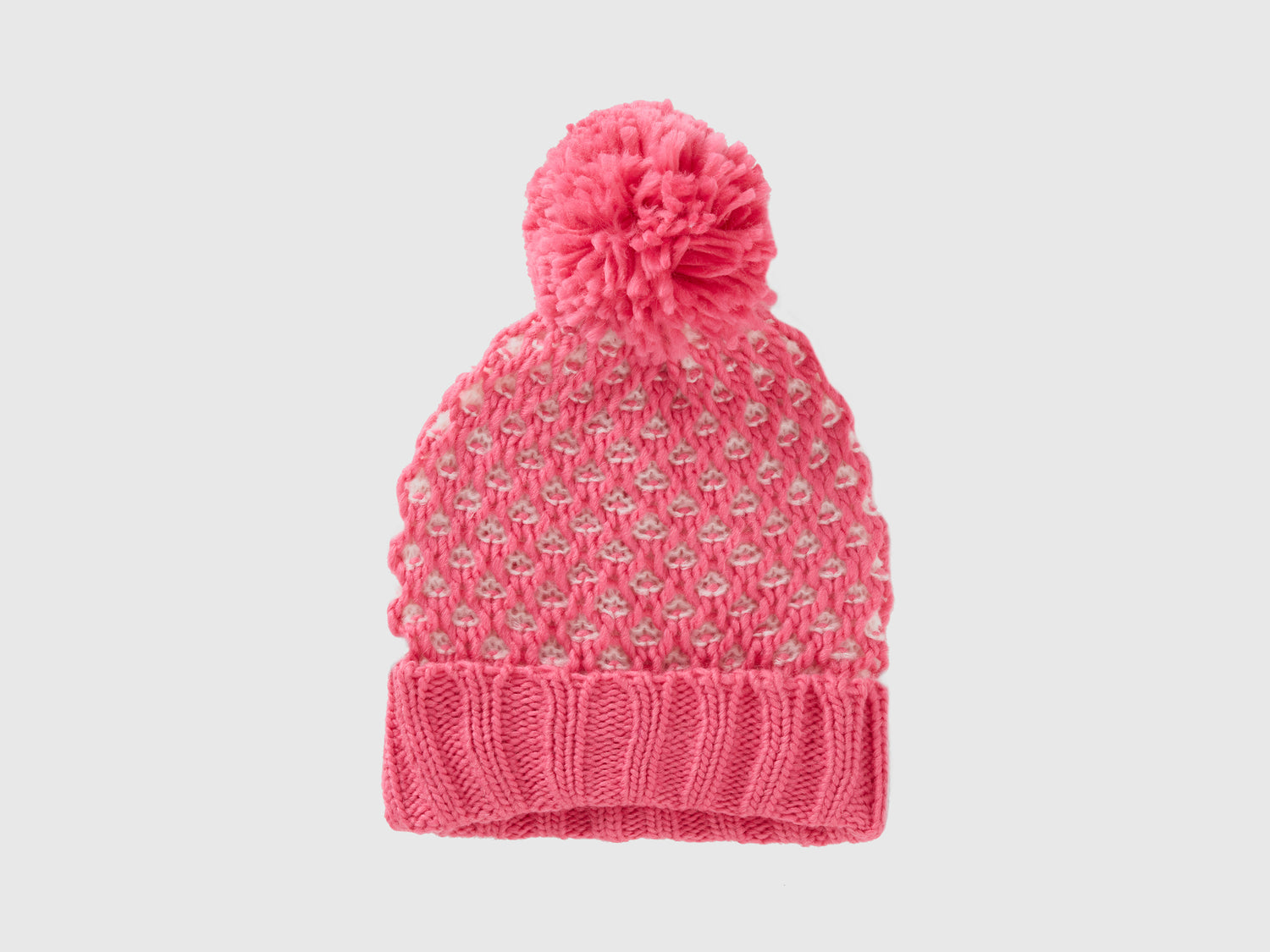 Cappello con pom pom da bambina fucsia | Benetton Outlet