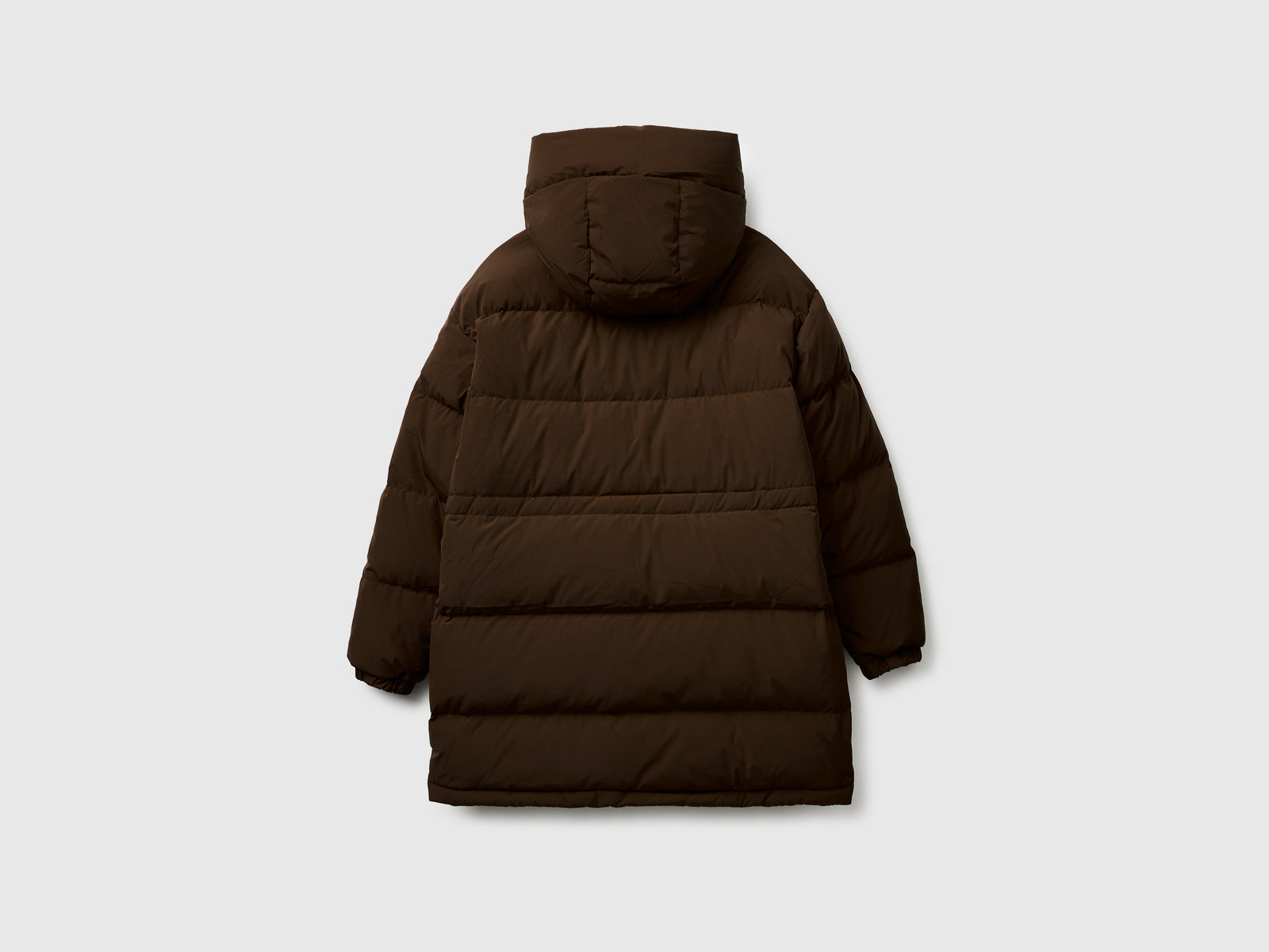 Piumino lungo imbottito con piuma riciclata da donna marrone 2 | Benetton Outlet