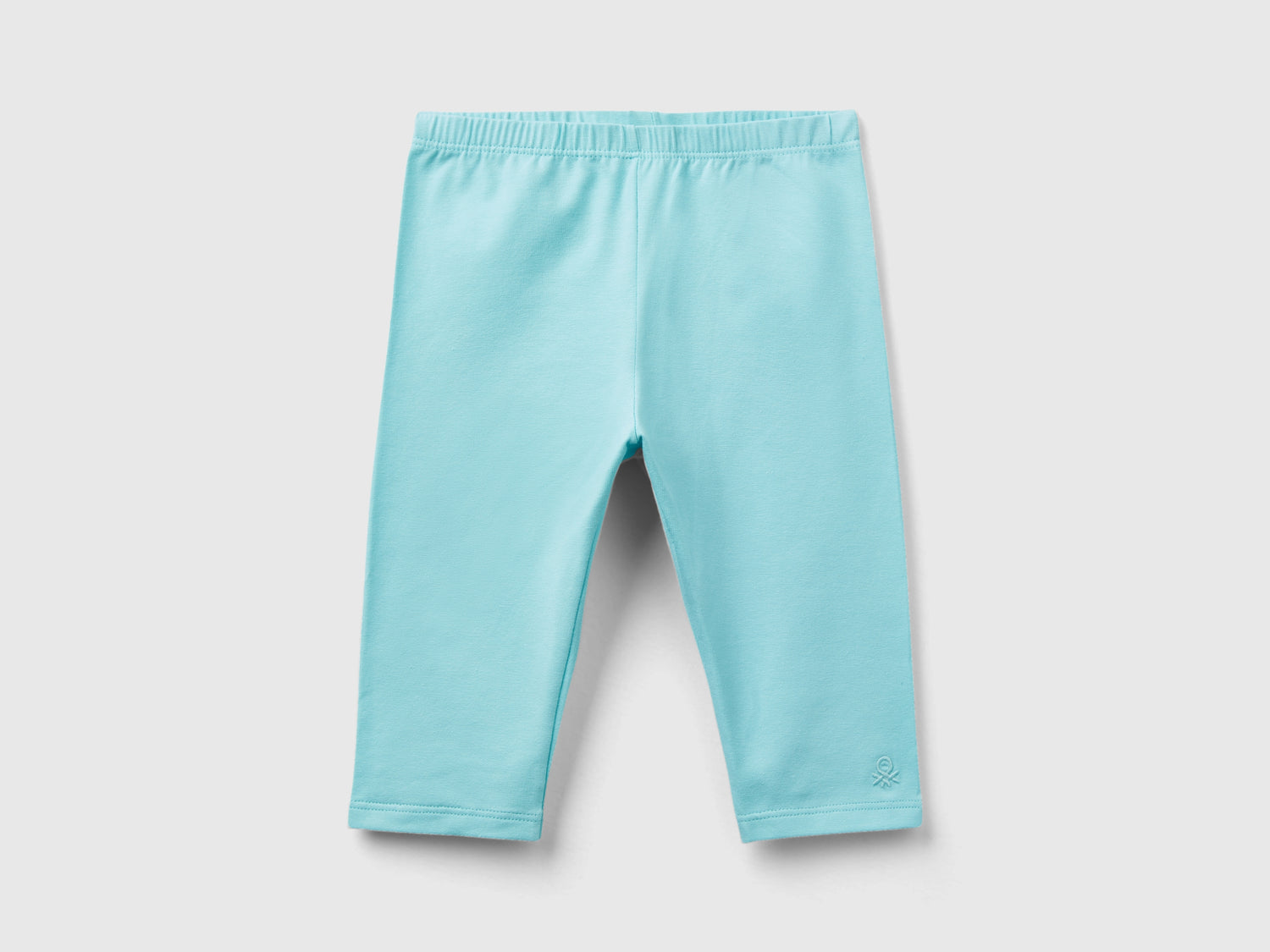 Leggings a 3/4 in cotone stretch da bimba azzurro | Benetton Outlet