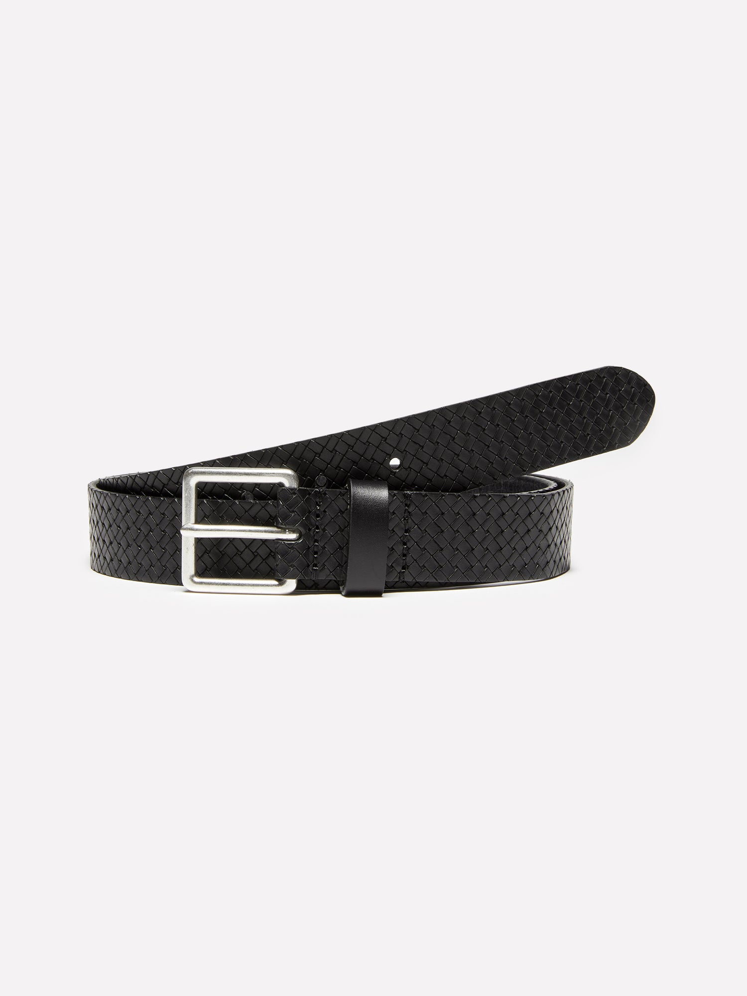 Cintura in pelle effetto intreccio da uomo nero | Sisley Outlet