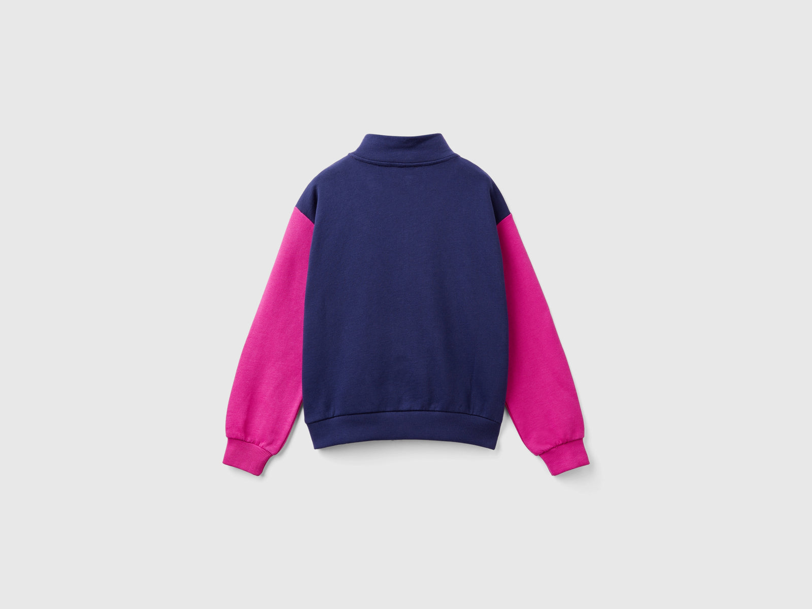 Felpa con zip e colletto da bambina multi-color 2 | Benetton Outlet