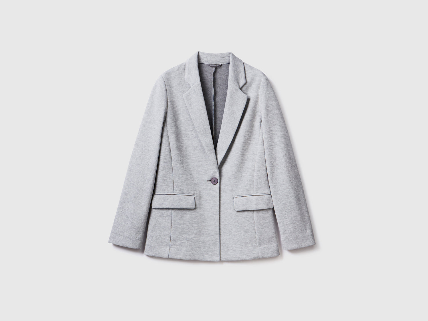 Blazer sciancrato con tasche da donna grigio chiaro | Benetton Outlet