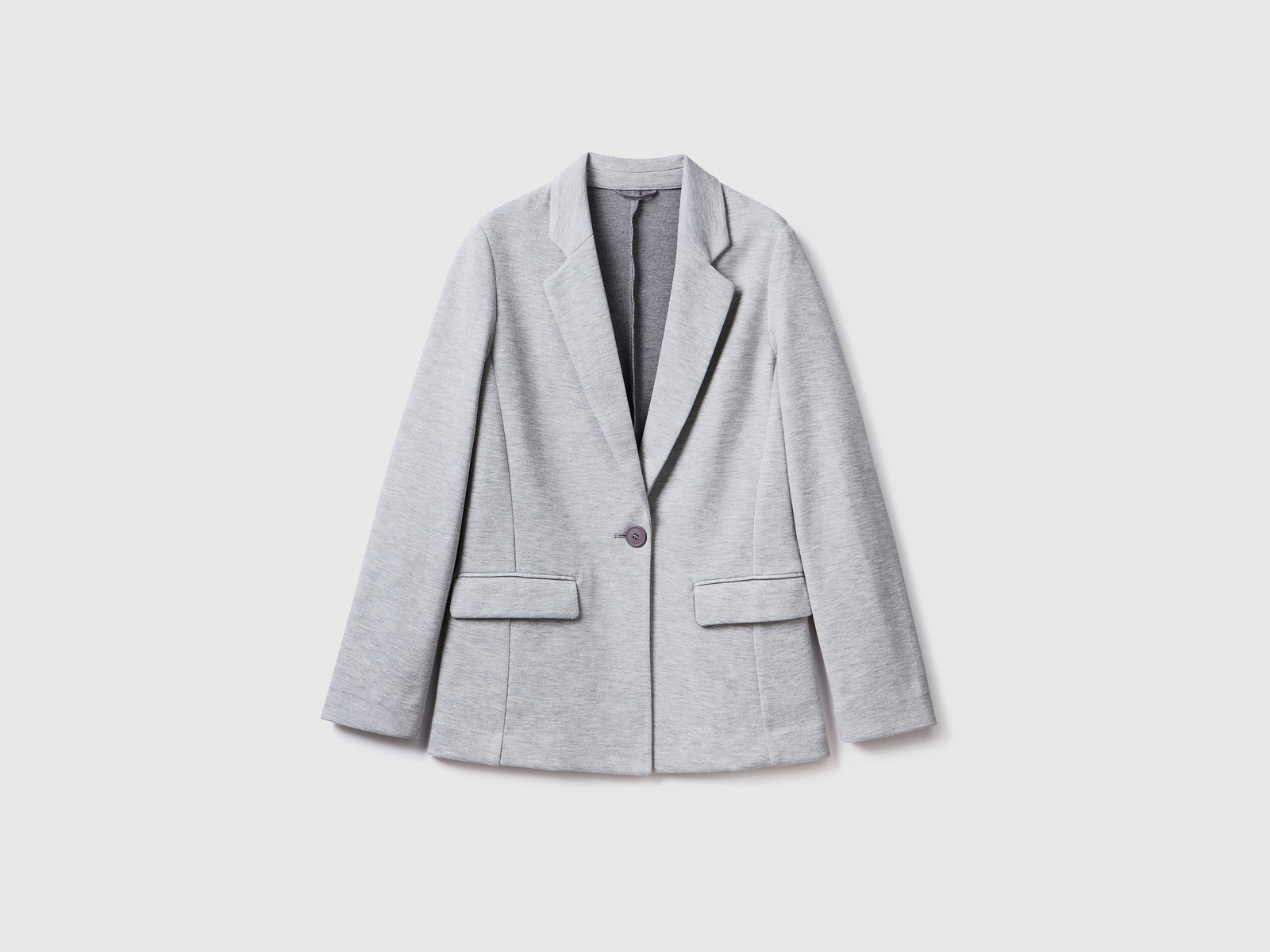 Blazer sciancrato con tasche da donna grigio chiaro | Benetton Outlet