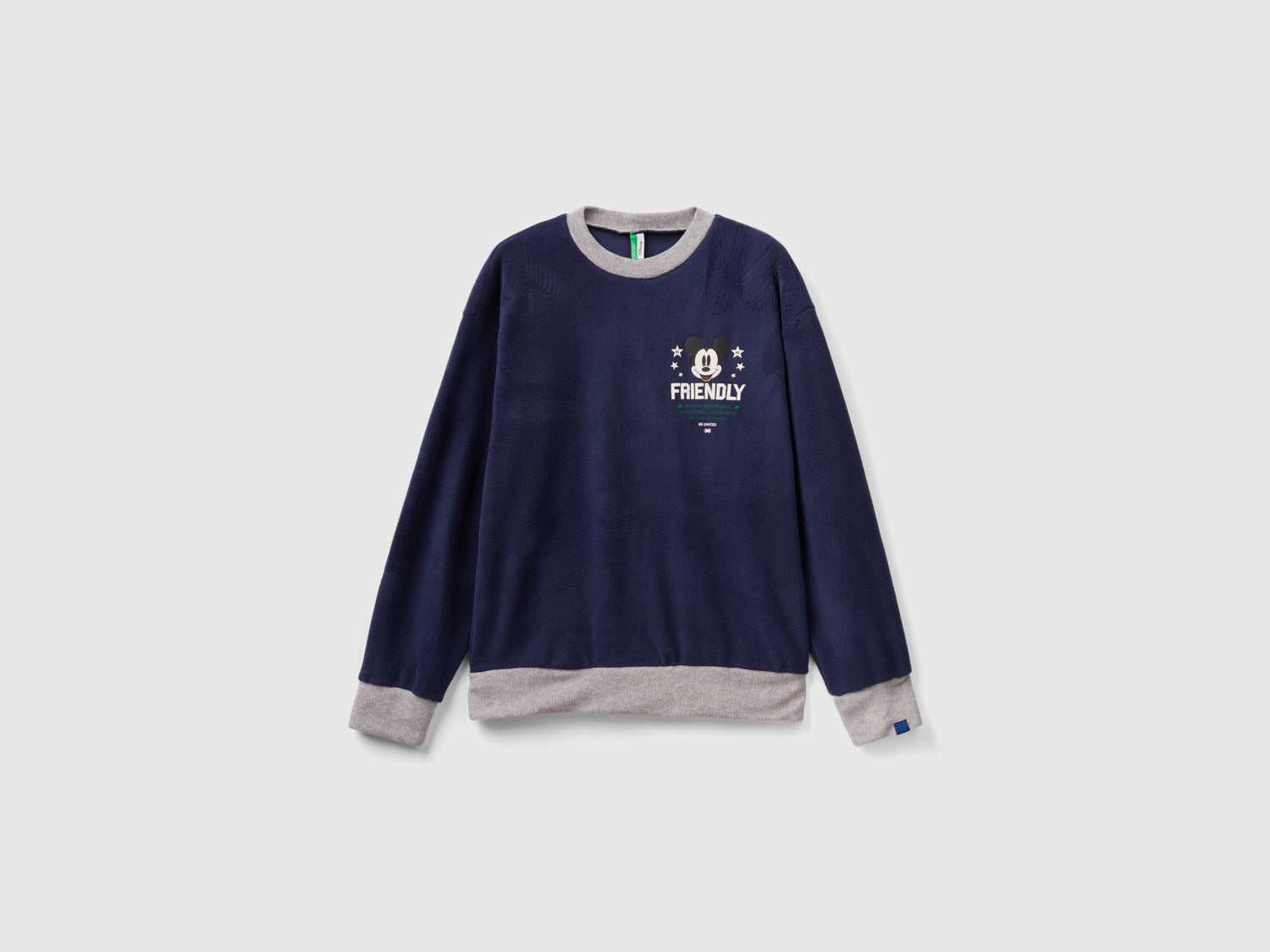 Maglia in pile Mickey Mouse da uomo blu scuro | Benetton Outlet