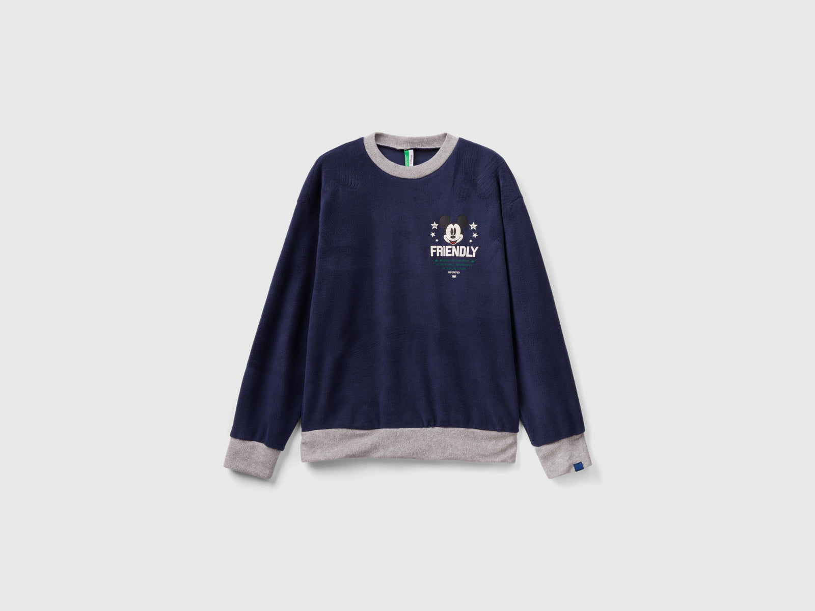 Maglia in pile Mickey Mouse da uomo blu scuro | Benetton Outlet