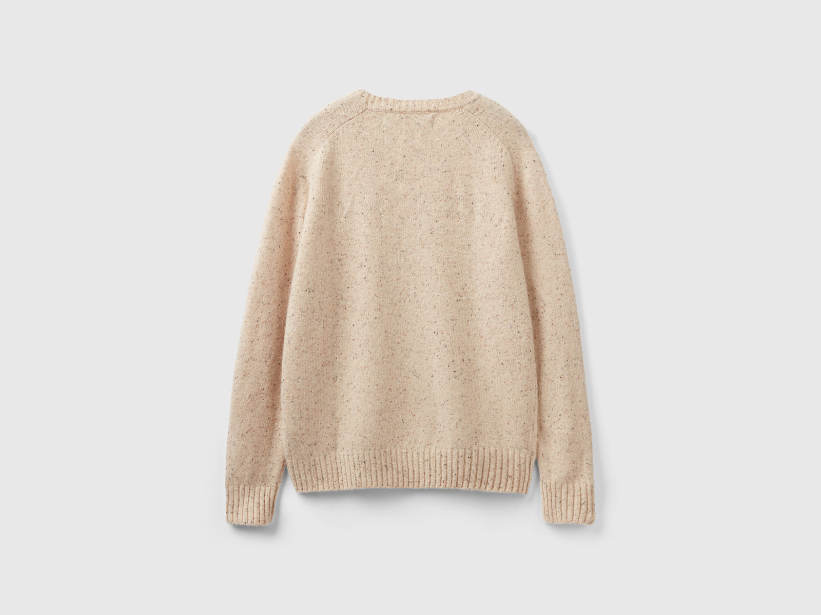Maglia girocollo in misto lana da uomo beige 2 | Benetton Outlet