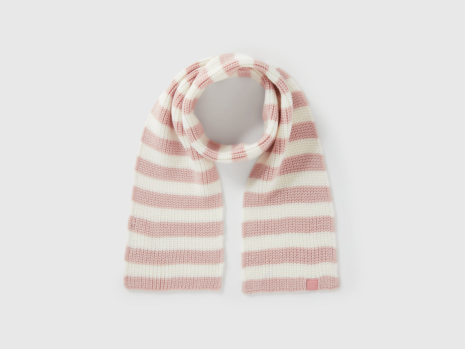 Sciarpa a righe da bimbo rosa tenue | Benetton Outlet