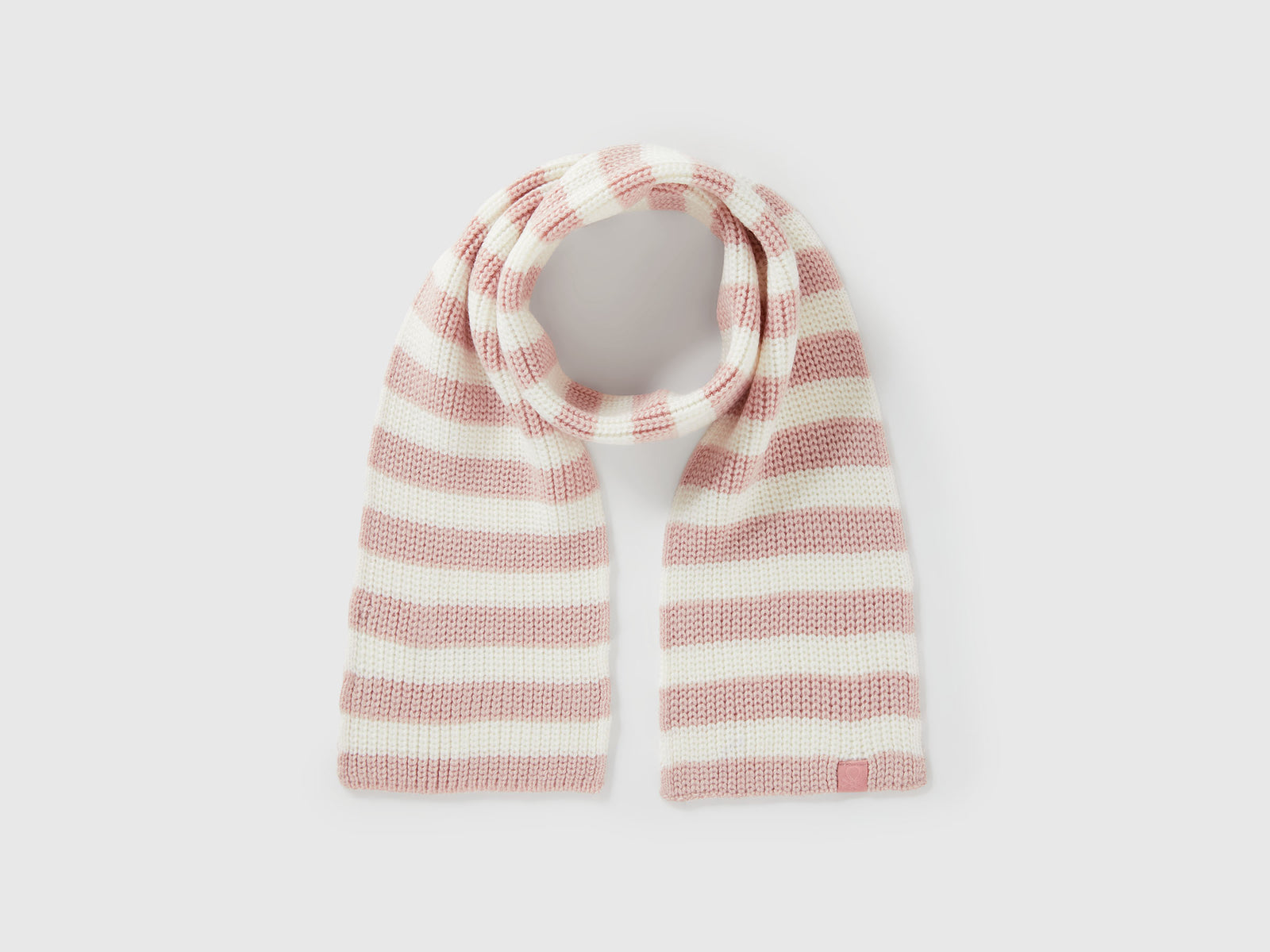 Sciarpa a righe da bimbo rosa tenue | Benetton Outlet