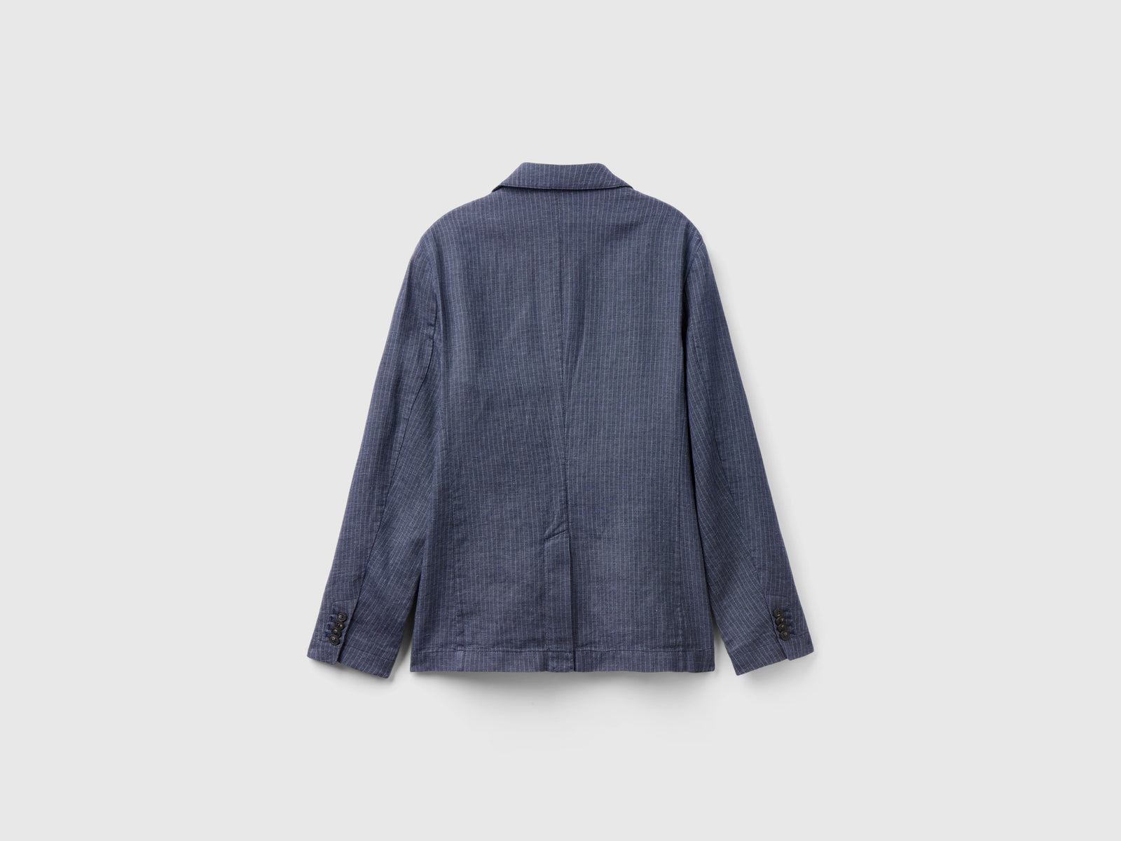 Blazer rigato in misto lino da uomo blu scuro 2 | Benetton Outlet