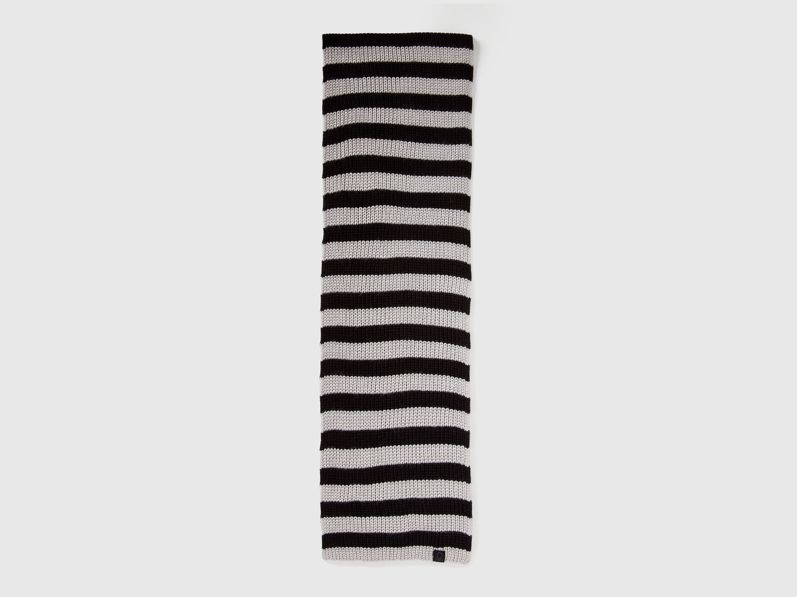 Sciarpa in maglia a righe da bambino grigio chiaro 2 | Benetton Outlet