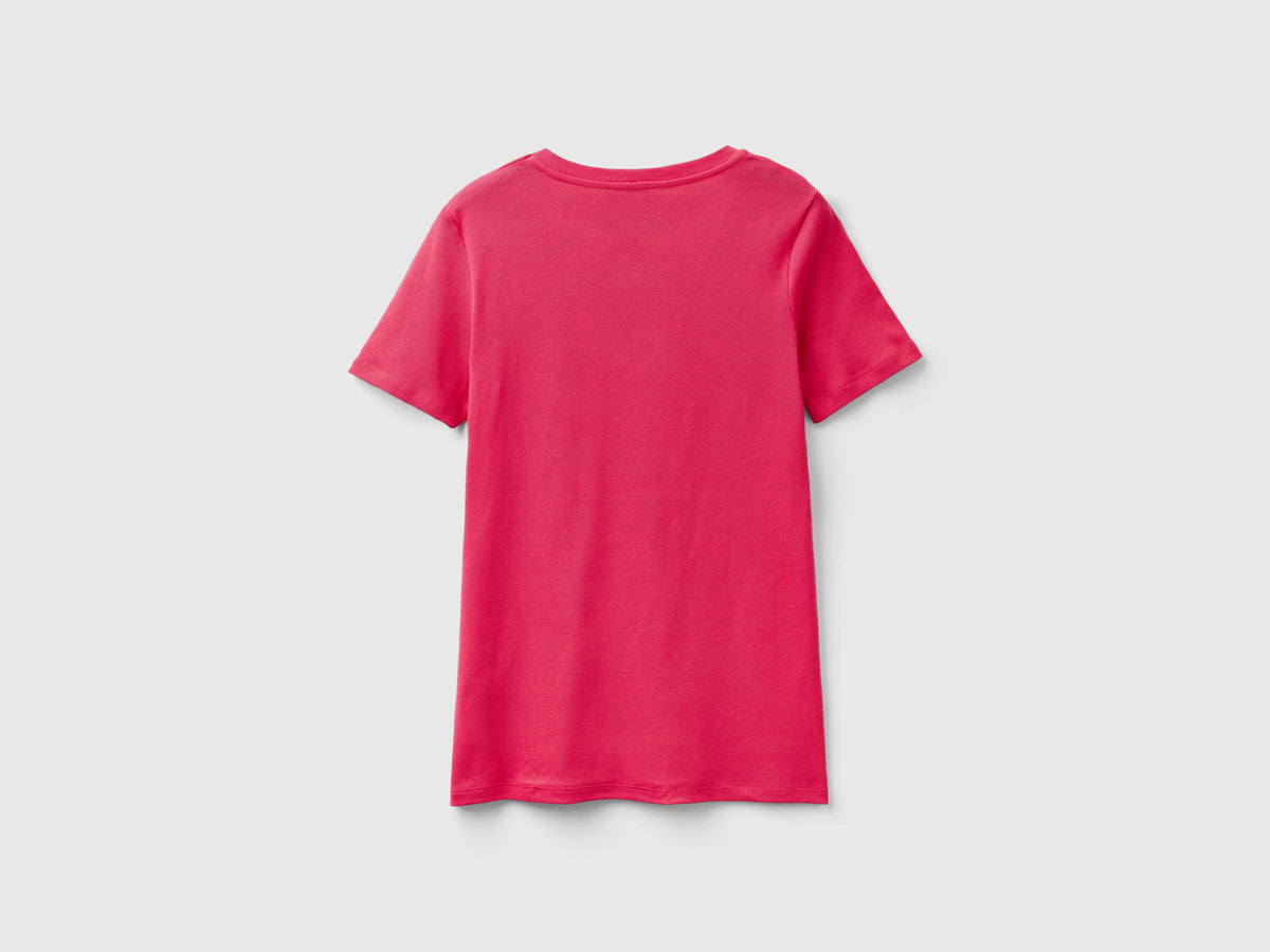 T-shirt in puro cotone con scollo a V