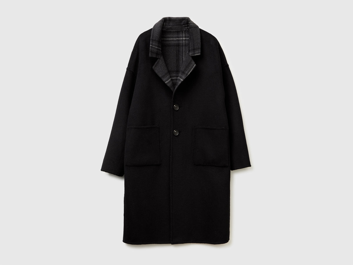Cappotto reversibile in misto lana