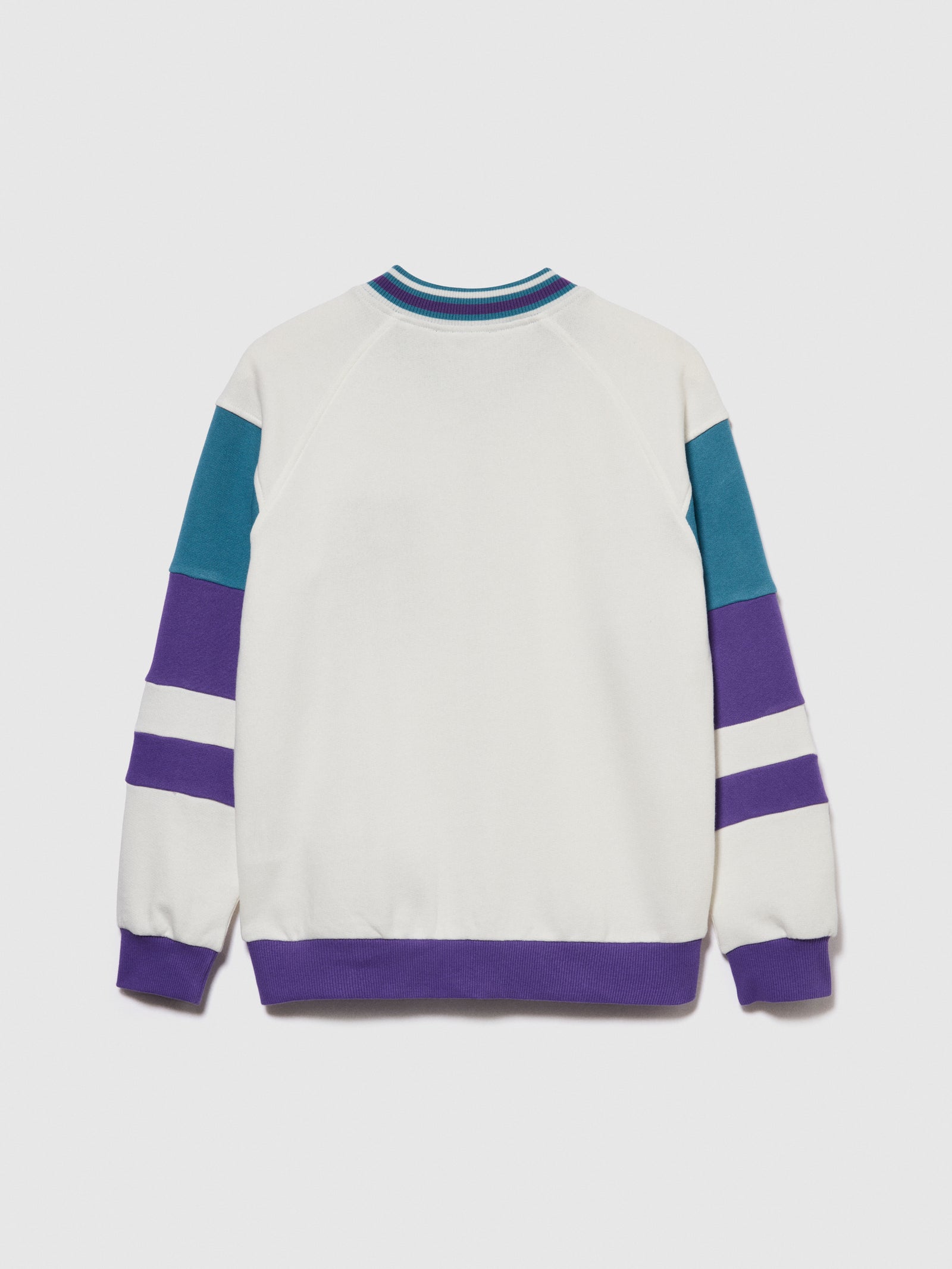 Bomber in felpa con color block da bambino bianco 2 | Sisley young Outlet