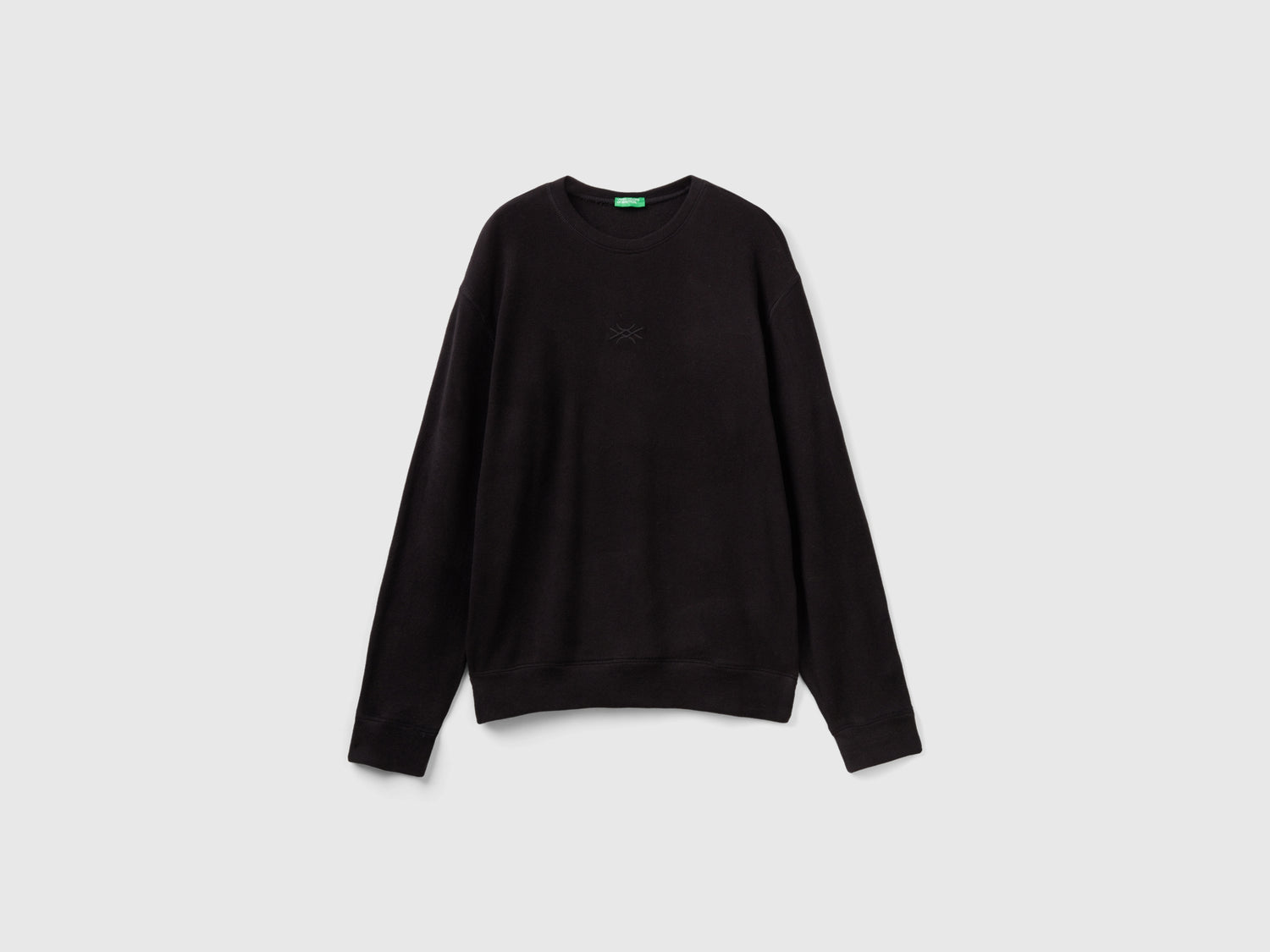 Maglia in caldo misto cotone stretch da uomo nero | Benetton Outlet
