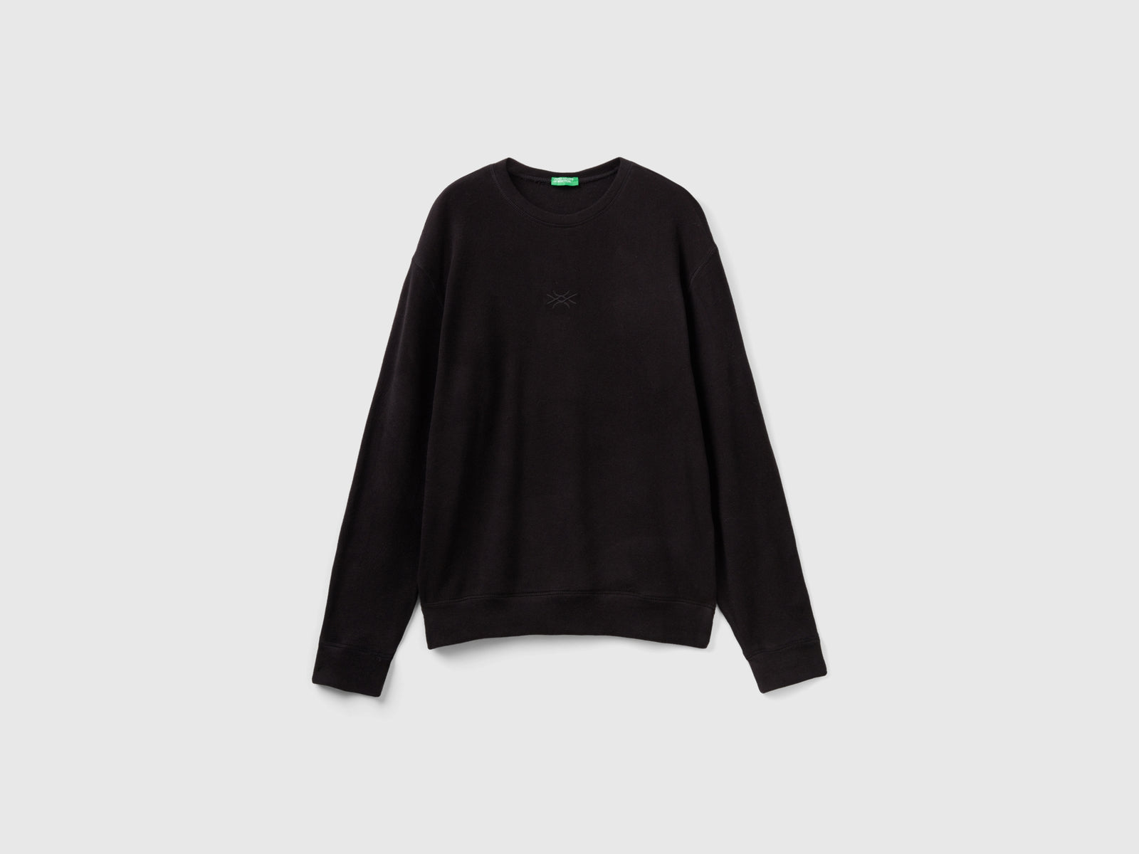 Maglia in caldo misto cotone stretch da uomo nero | Benetton Outlet
