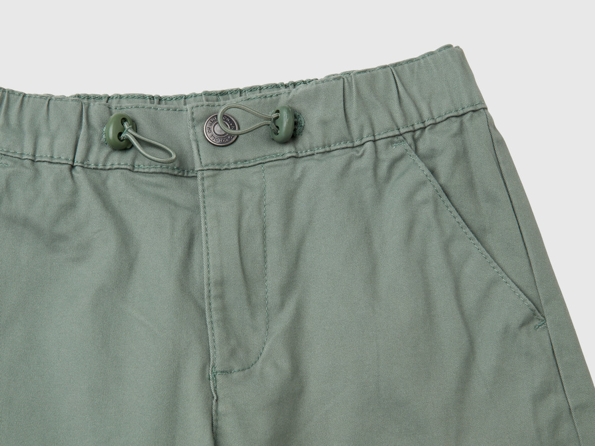 Pantaloni parachute in cotone stretch