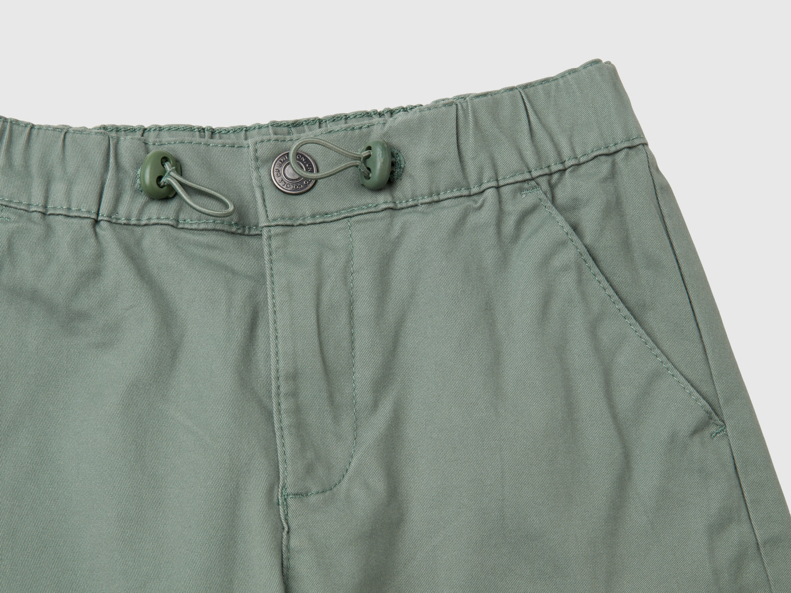 Pantaloni parachute in cotone stretch da bimbo verde chiaro 3 | Benetton Outlet