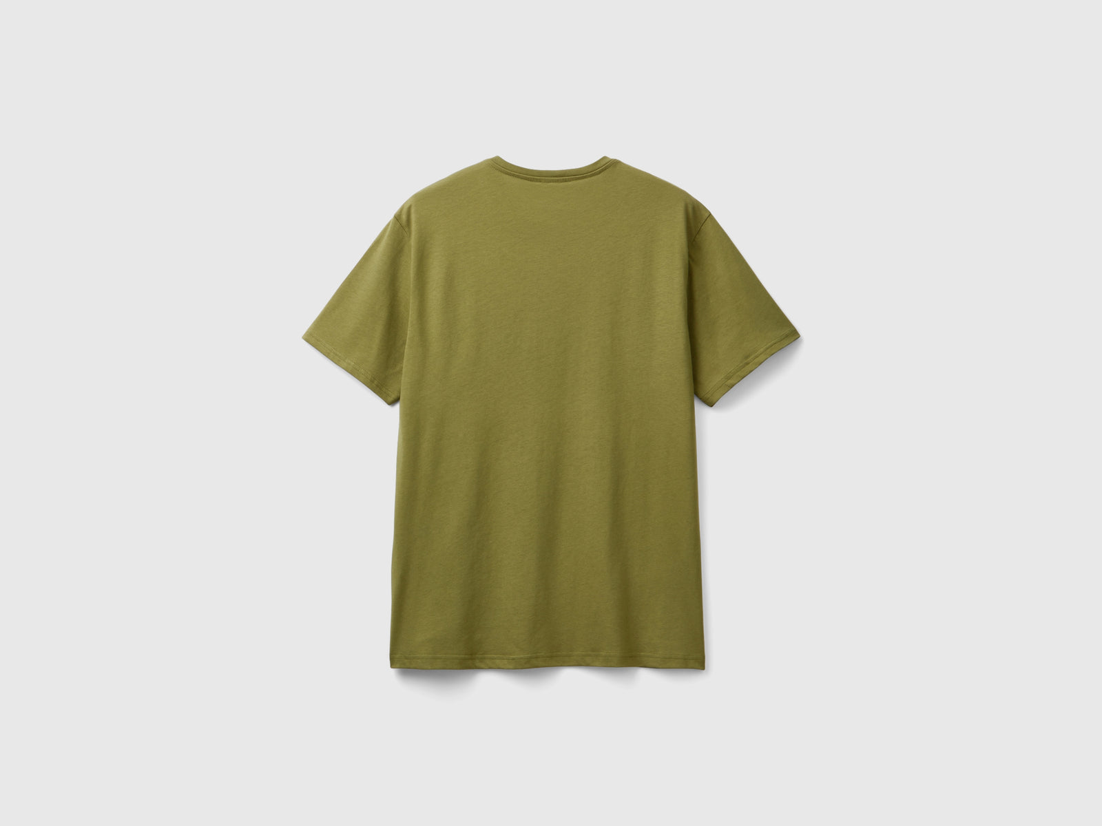 T-shirt in cotone a fibra lunga da uomo verde militare 2 | Benetton Outlet
