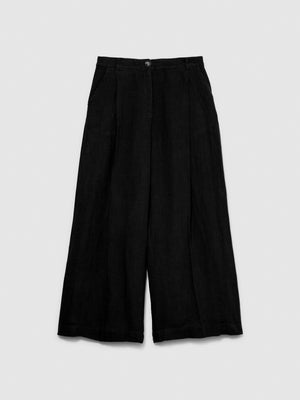 Pantaloni wide leg 100% lino