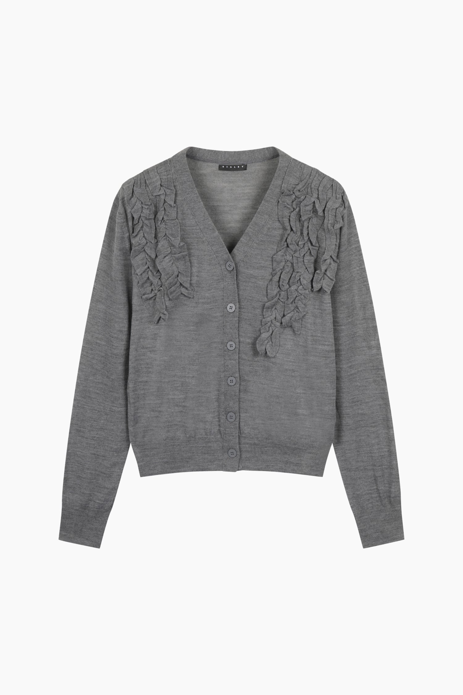 Cardigan con rouches da donna grigio | Sisley Outlet