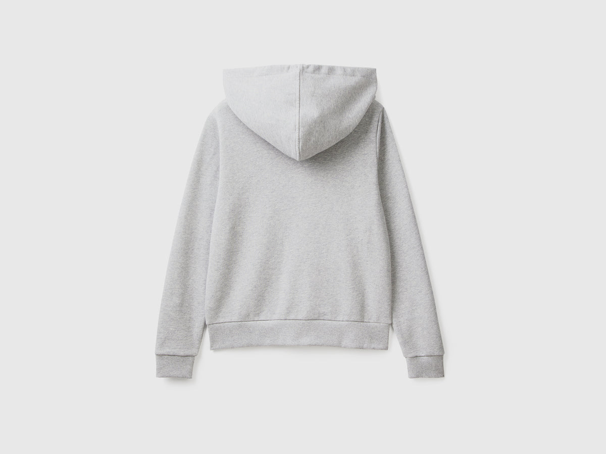 Felpa 100% cotone con zip e cappuccio