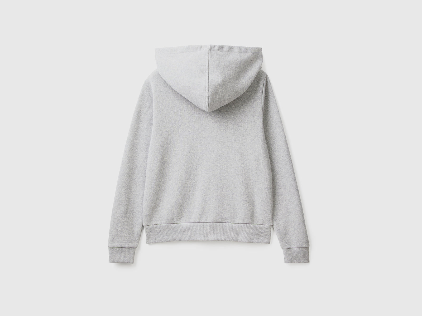 Felpa 100% cotone con zip e cappuccio da donna grigio chiaro 2 | Benetton Outlet