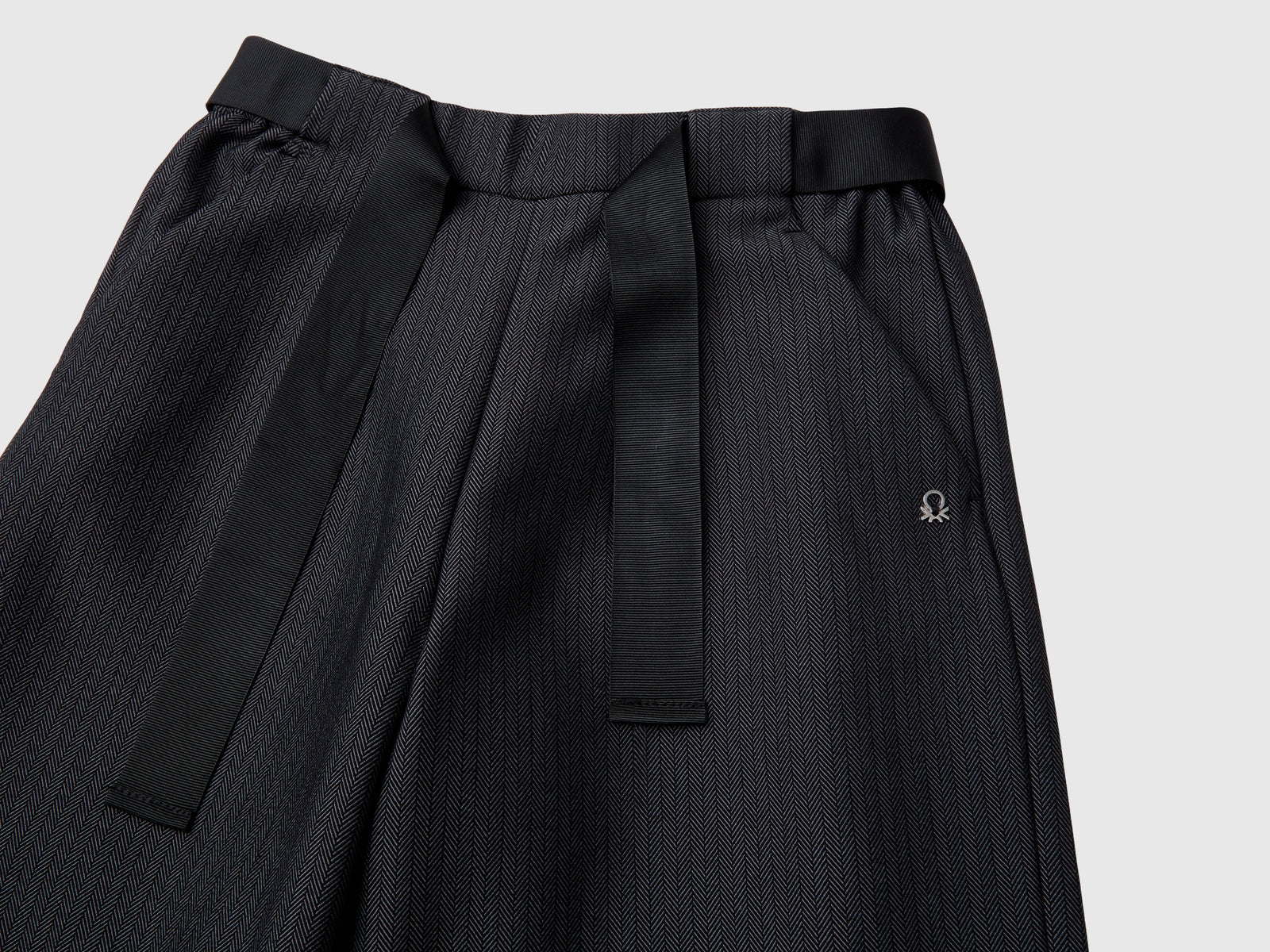 Pantaloni palazzo con fusciacca da bambina nero 3 | Benetton Outlet