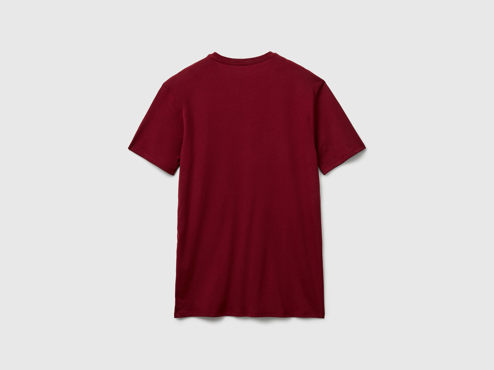 T-shirt in cotone a fibra lunga da uomo bordeaux 2 | Benetton Outlet