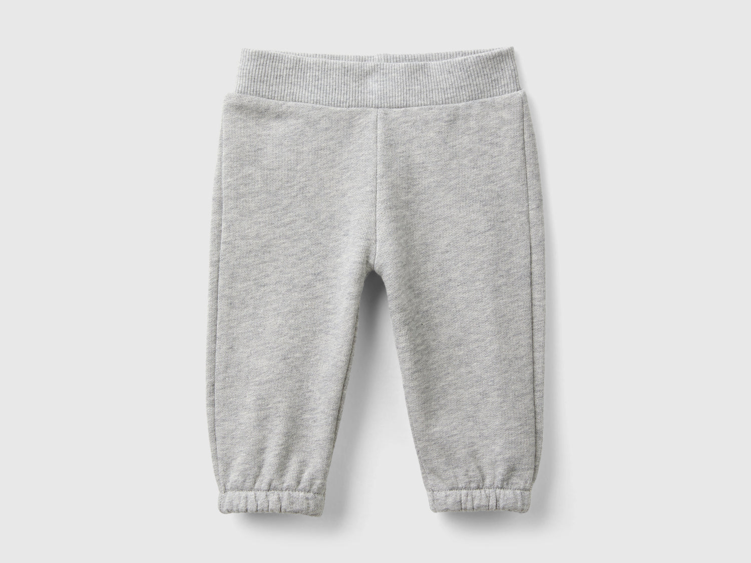 Pantaloni in felpa di cotone bio da neonato grigio chiaro | Benetton Outlet
