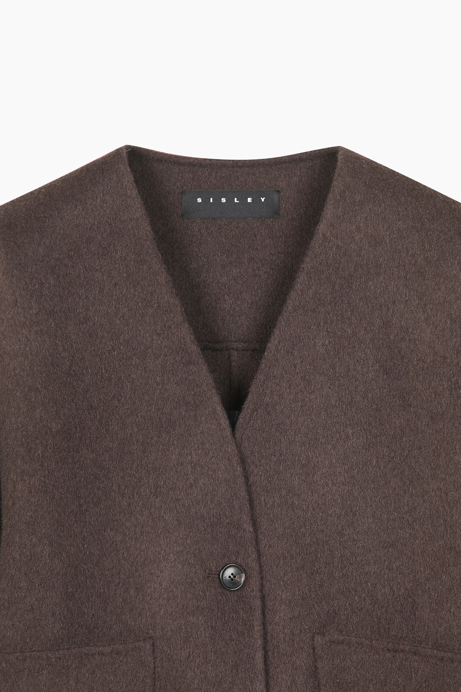 Cappotto in misto lana e cashmere da donna marrone scuro 3 | Sisley Outlet