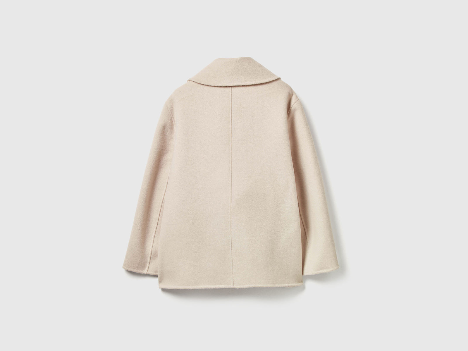 Cappotto doppiopetto in misto lana da donna beige 2 | Benetton Outlet