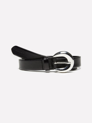Cintura 100% cuoio con fibbia bombata