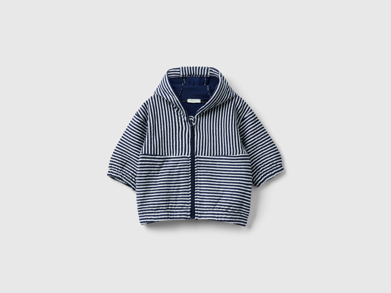 Felpa a righe 100% cotone da neonato blu scuro | Benetton Outlet
