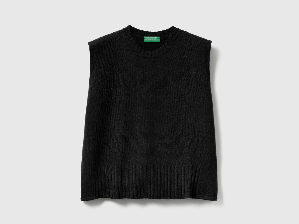 Gilet in misto lana e viscosa