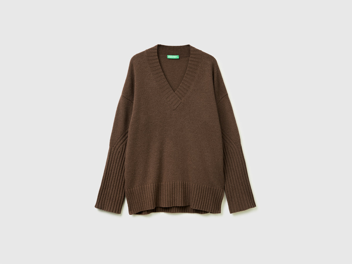 Maglione over fit in misto lana