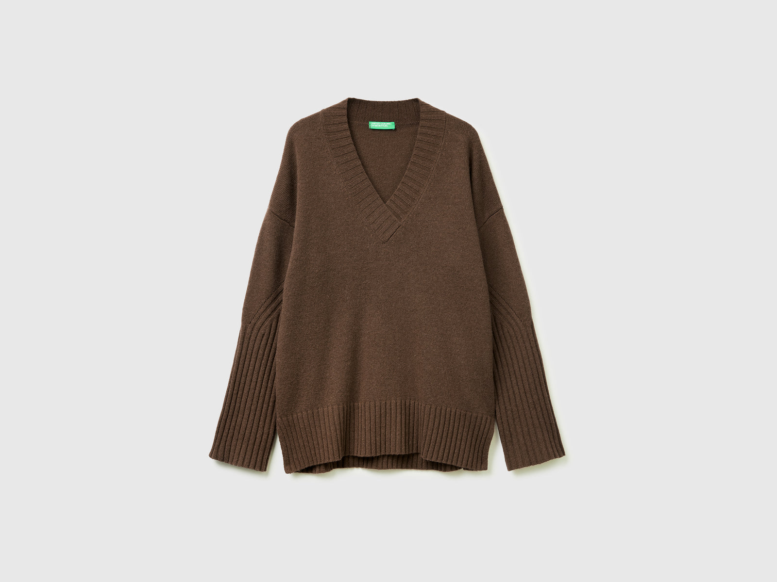 Maglione over fit in misto lana da donna marrone | Benetton Outlet