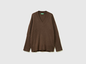 Maglione over fit in misto lana