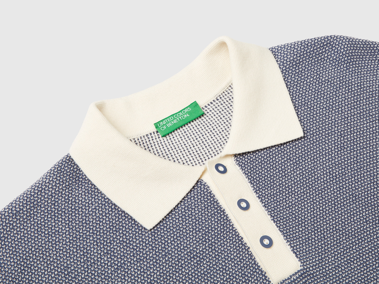 Polo in maglia 100% cotone da uomo avio 3 | Benetton Outlet