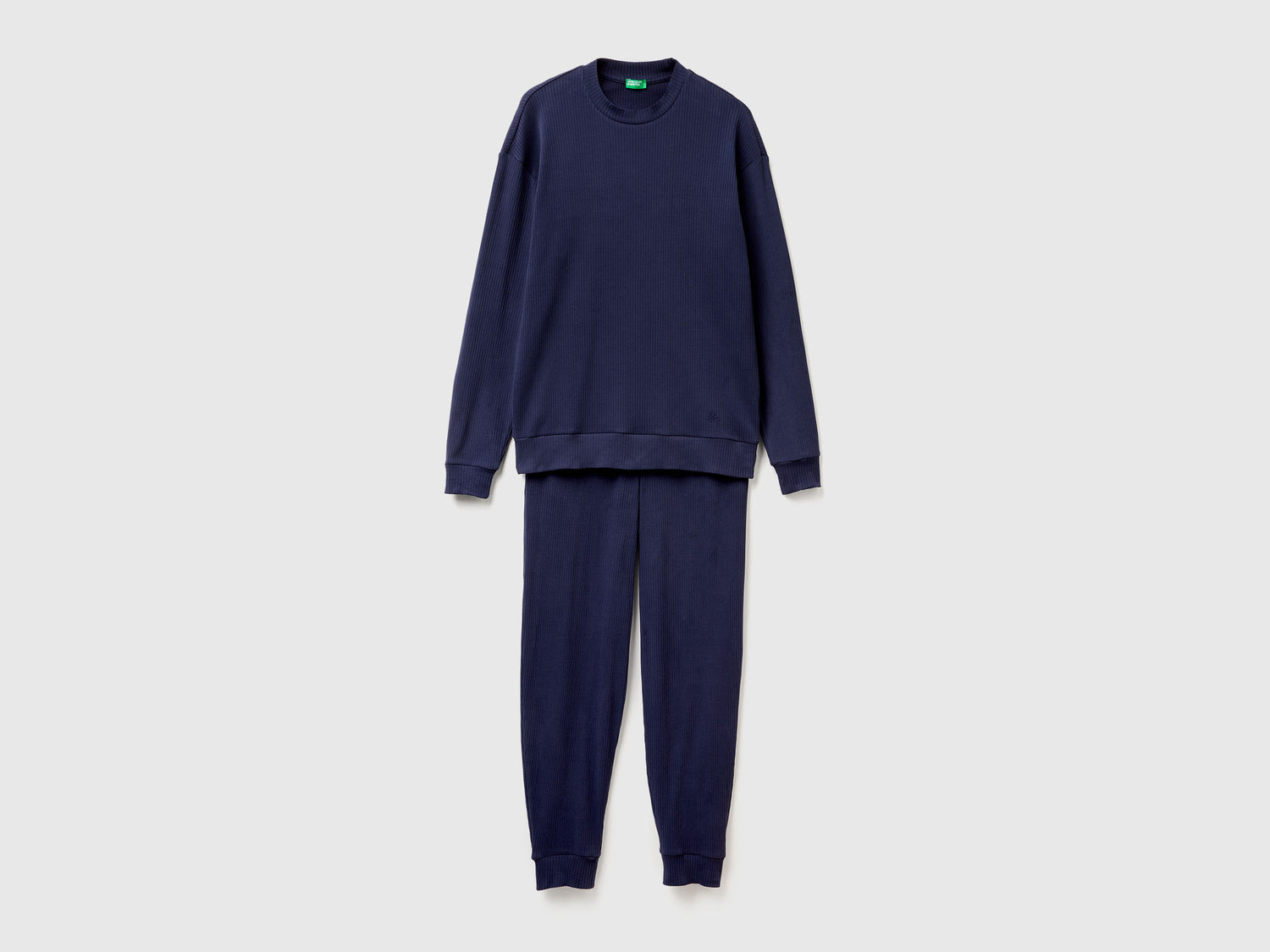 Pigiama in caldo cotone stretch da uomo blu scuro | Benetton Outlet