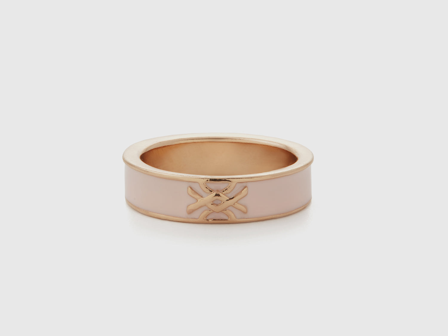 Anello a fascia rosa chiaro con logo da donna rosa tenue | Benetton Outlet