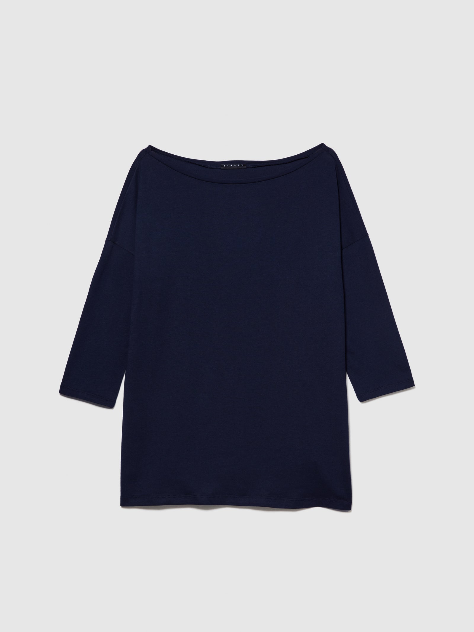 T-shirt con scollo a barca da donna blu scuro | Sisley Outlet