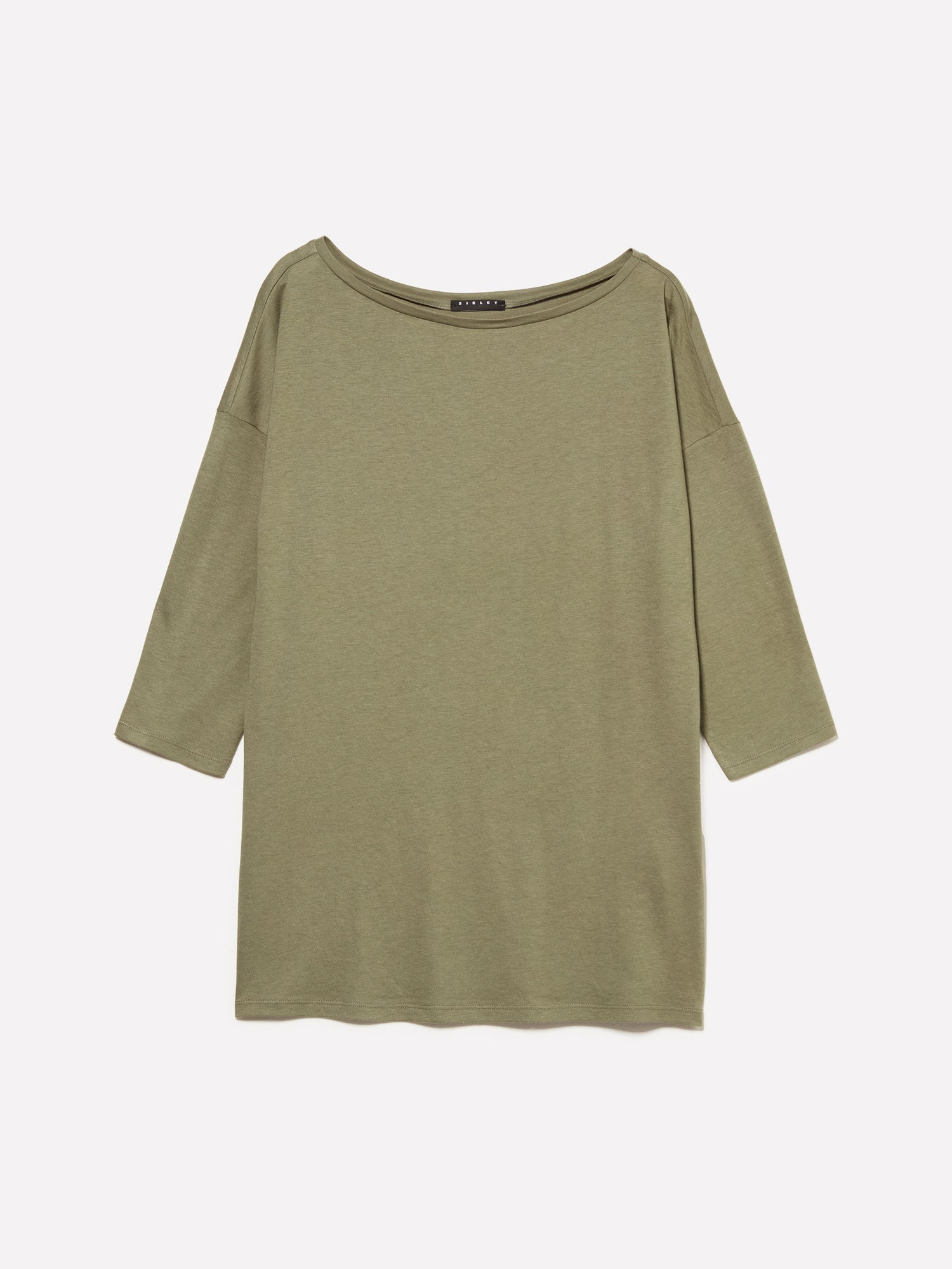 T-shirt con scollo a barca da donna verde militare | Sisley Outlet