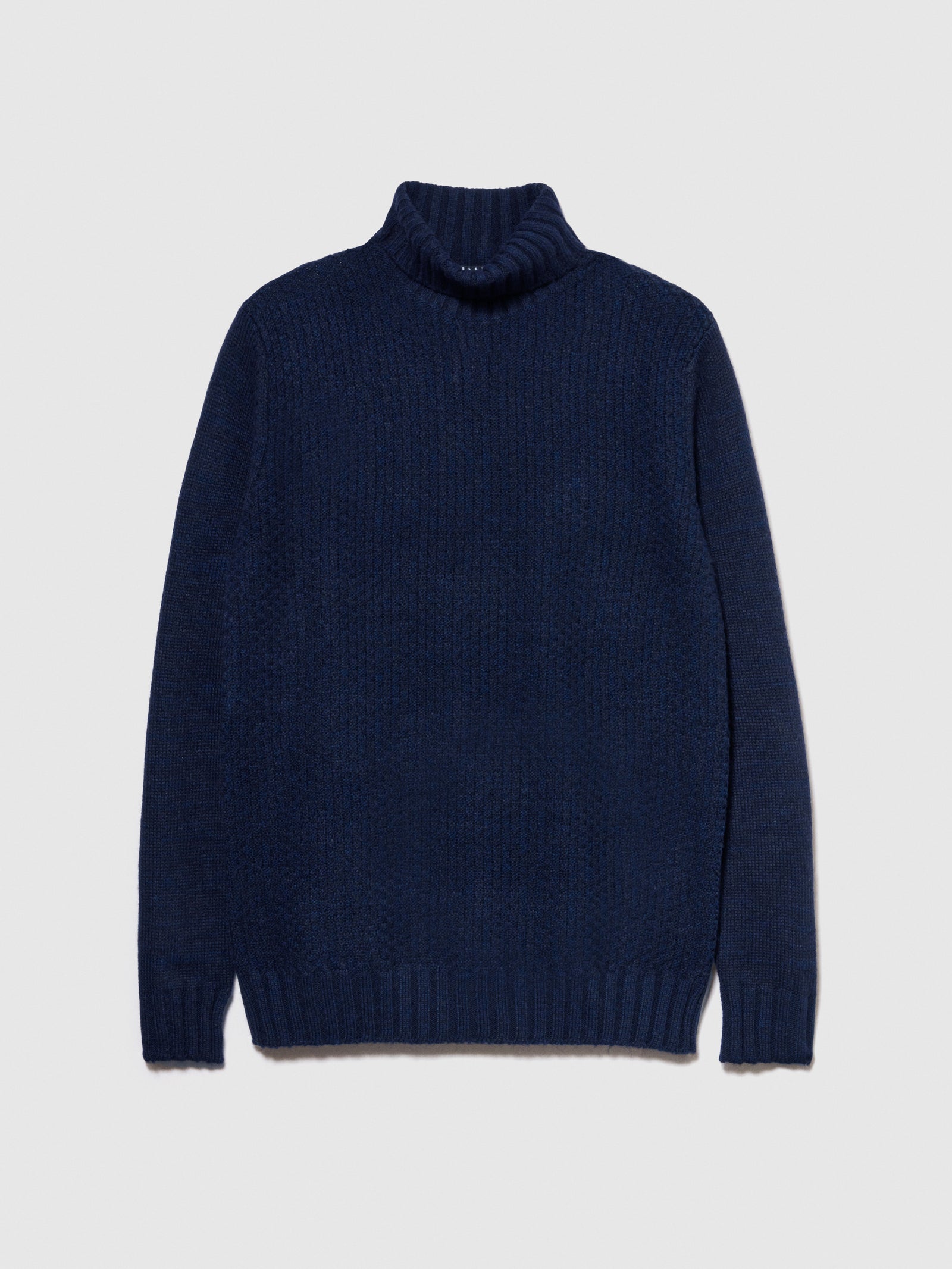 Maglia lavorata con collo alto da uomo azzurro | Sisley Outlet