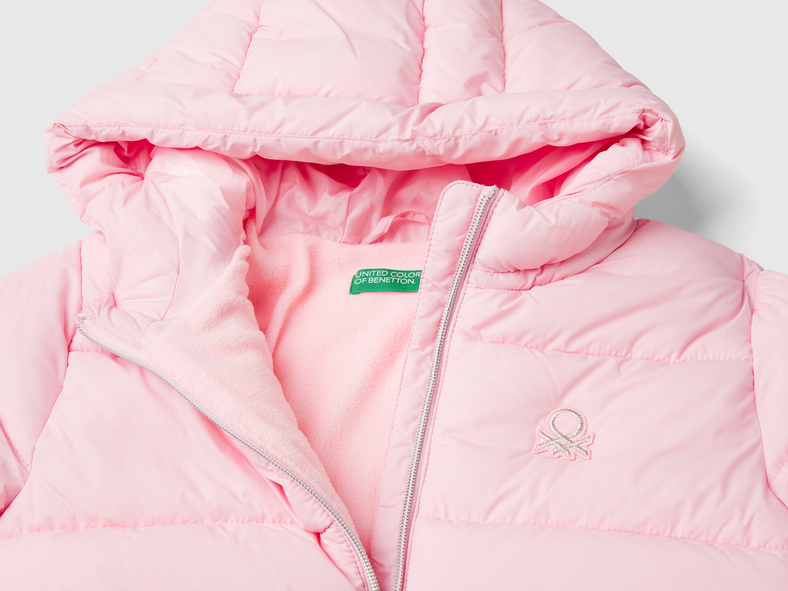 Giubbotto in nylon "Rain Defender" da bambina rosa 3 | Benetton Outlet