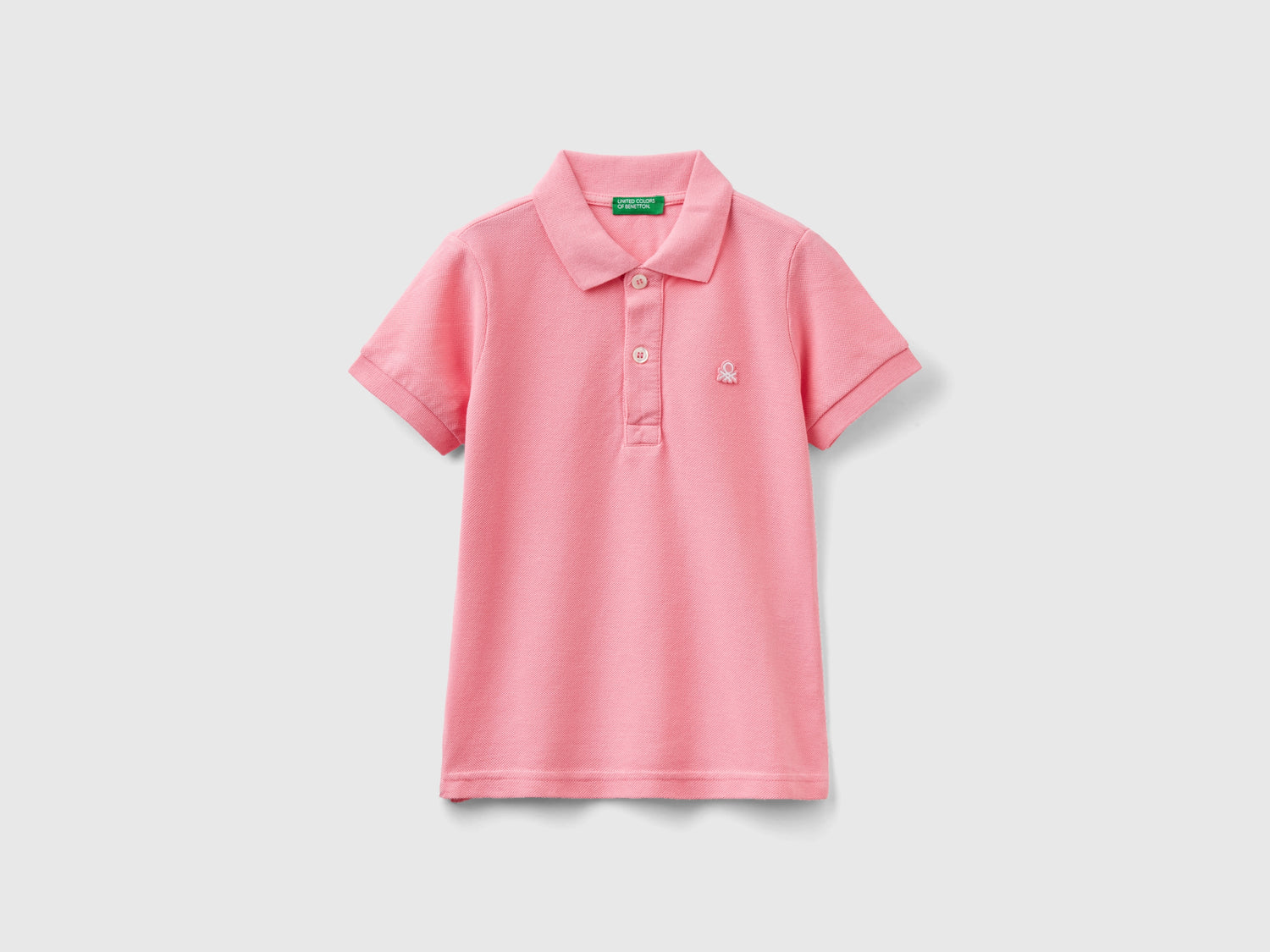 Polo manica corta in cotone biologico da bimbo rosa | Benetton Outlet