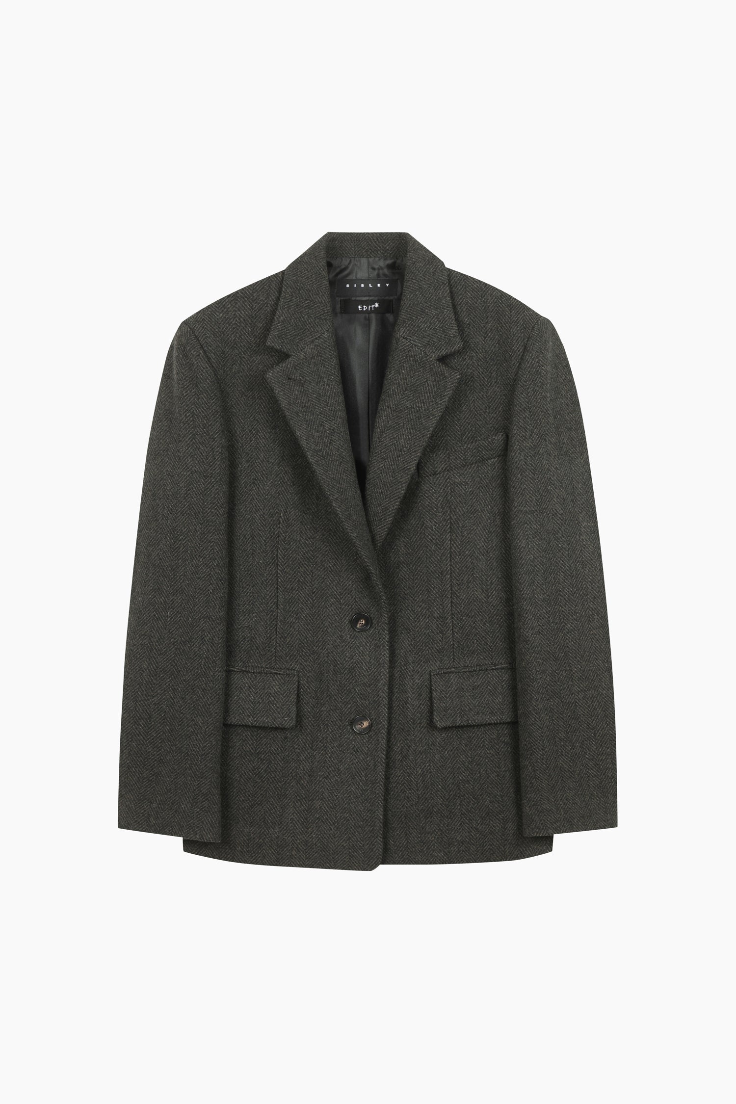 Blazer 100% lana da donna grigio scuro | Sisley Outlet