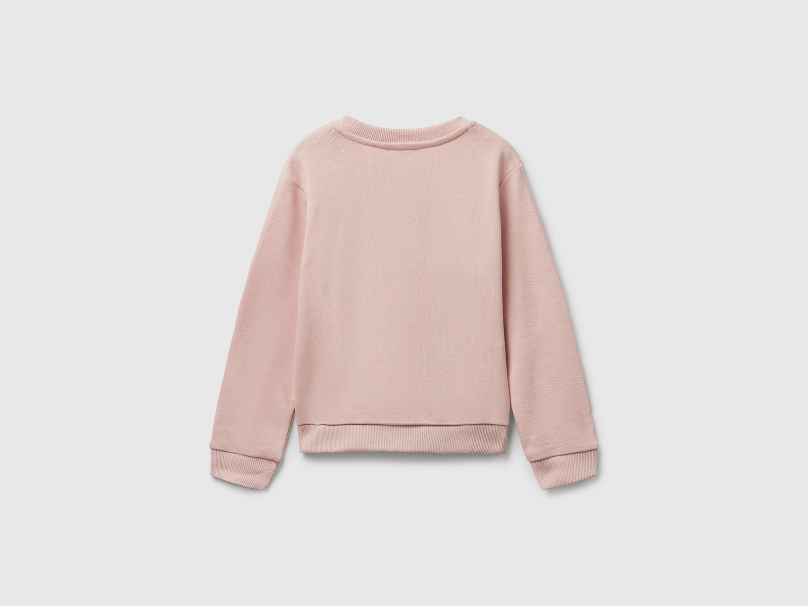 Felpa con stampa glitter da bimba rosa tenue 2 | Benetton Outlet
