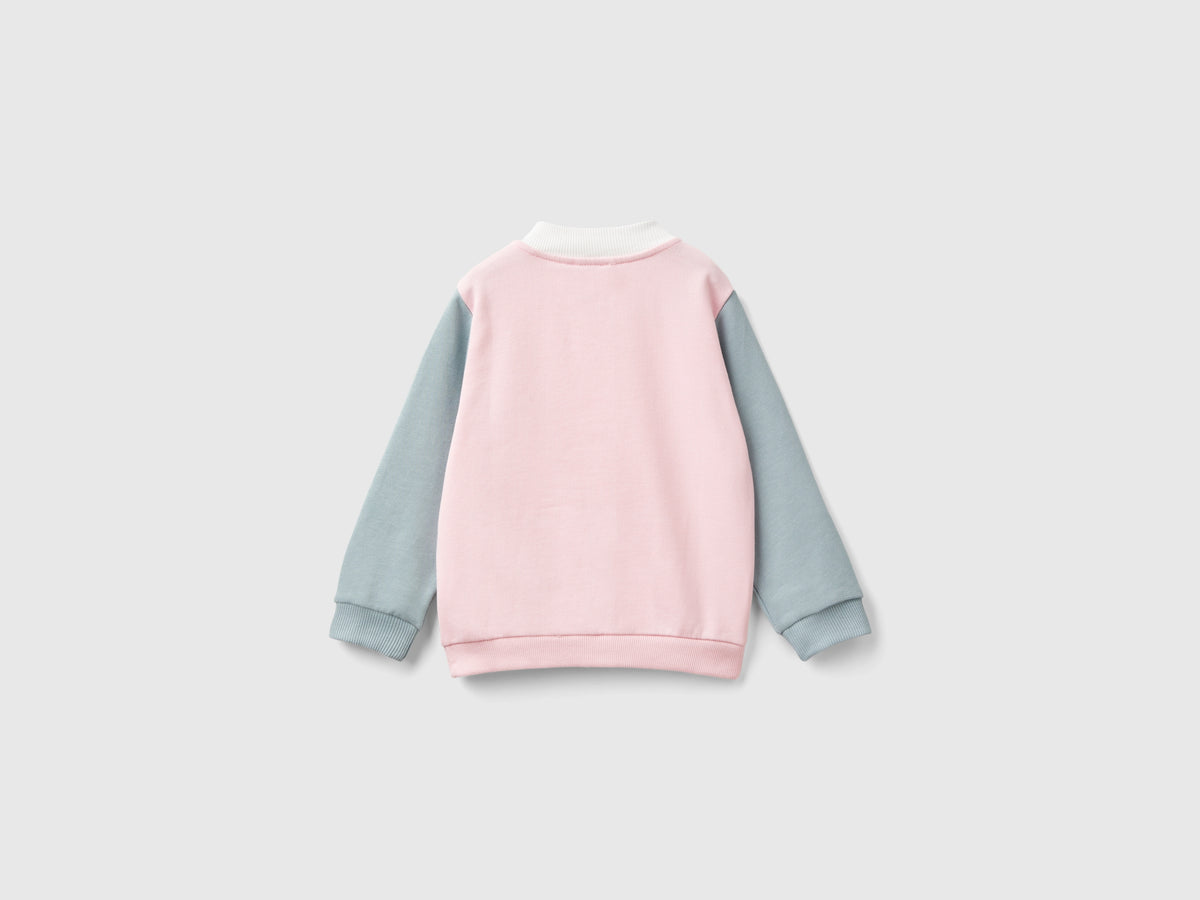 Felpa con zip in cotone bio