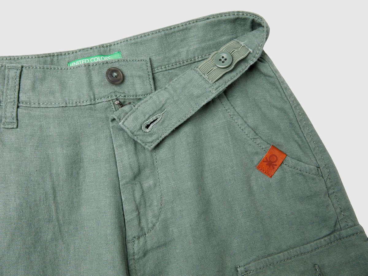 Bermuda cargo in misto lino